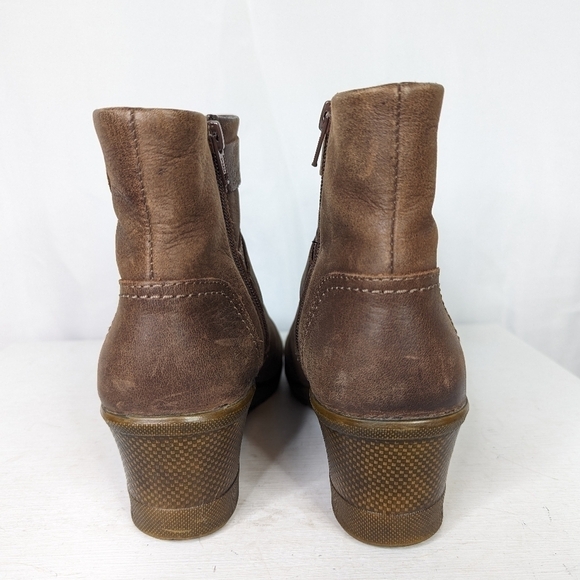 Keen Kate Leather Wedge Zip Up Ankle Bootie Boots - Picture 5 of 8